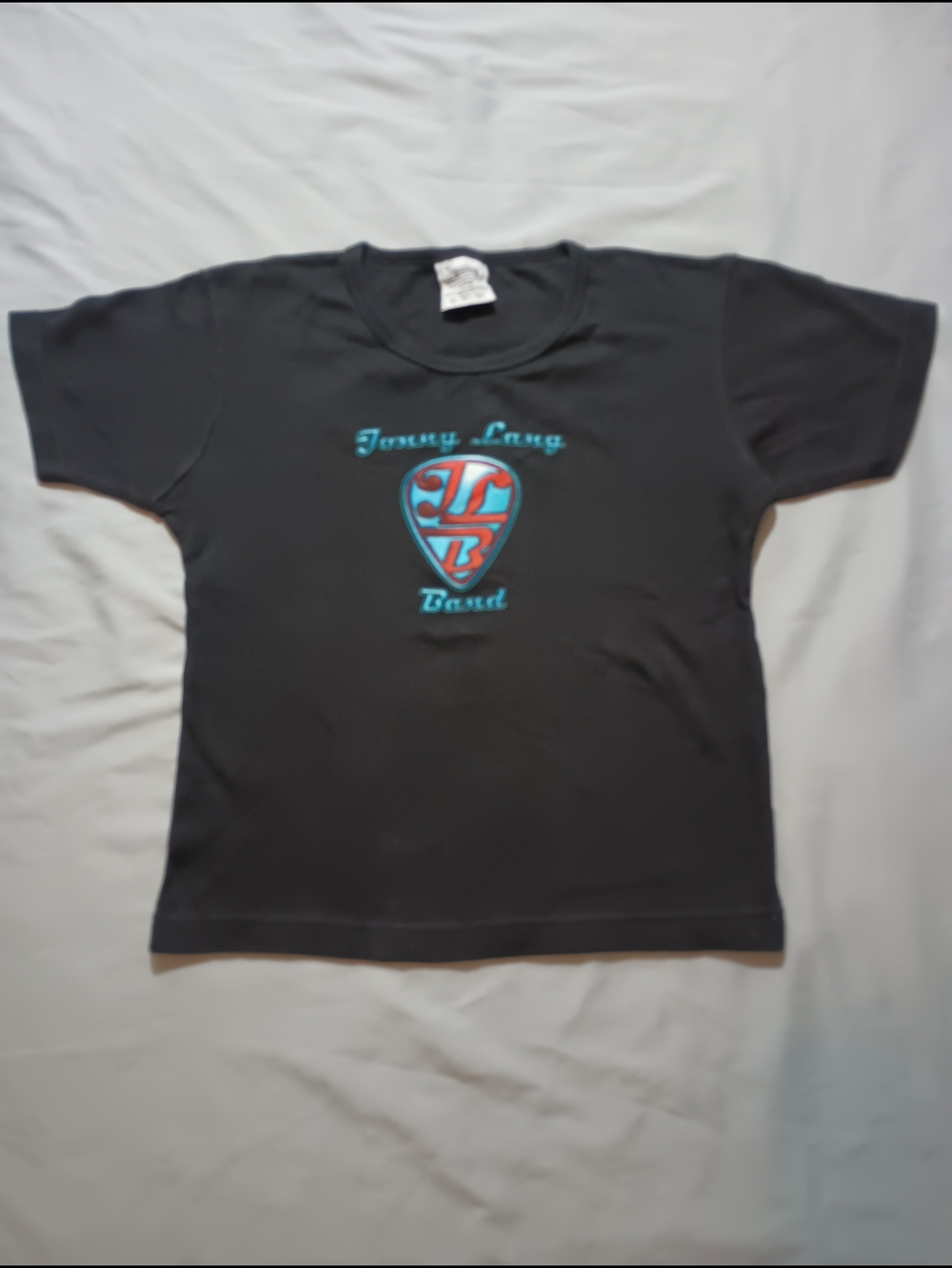 Gaziani Jonny Lang Band Guitar Pick Graphic Cropped Shirt
